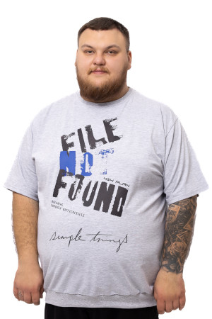 Футболка з манжетою та принтом "File not Found" Big Team - світло-сіра