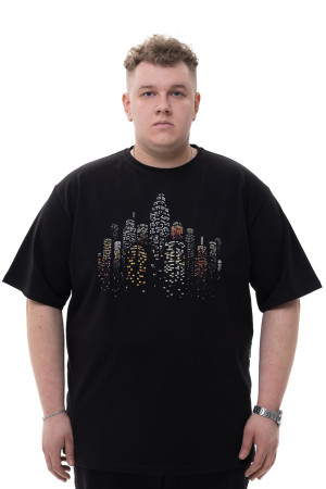 Футболка з принтом "Night City" Big Team - чорна