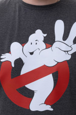 Футболка великого розміру з принтом «Ghostbusters» Big Team, темно-сіра
