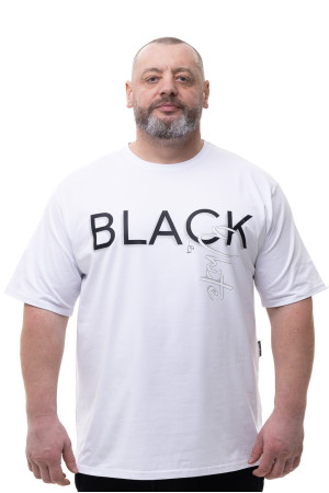 Футболка з принтом "BLACK" Big Team - біла