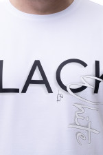 Футболка великого розміру з принтом «BLACK» Big Team, біла