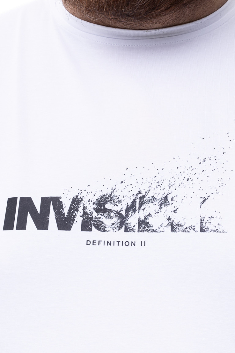 Футболка великого розміру з принтом «INVISIBLE» Big Team, біла