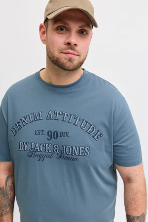 Футболка з принтом Jack&Jones - сіро-синя