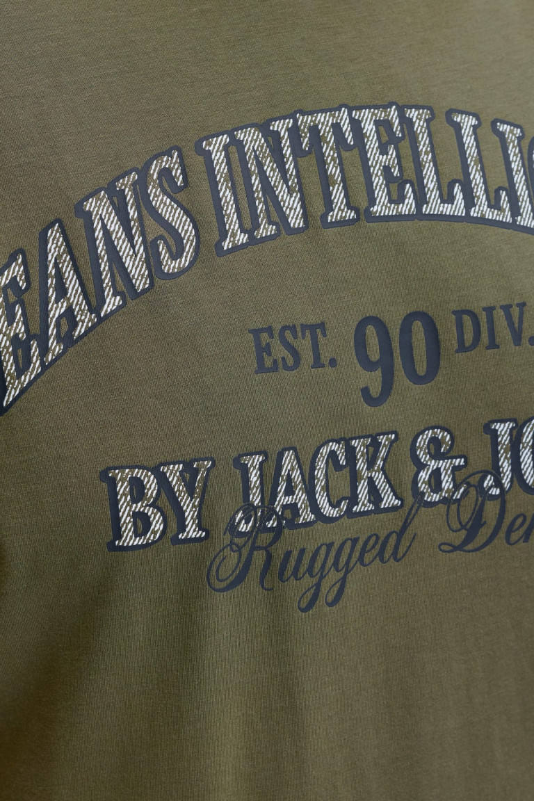 Футболка великого розміру з принтом Jack&Jones, хакі