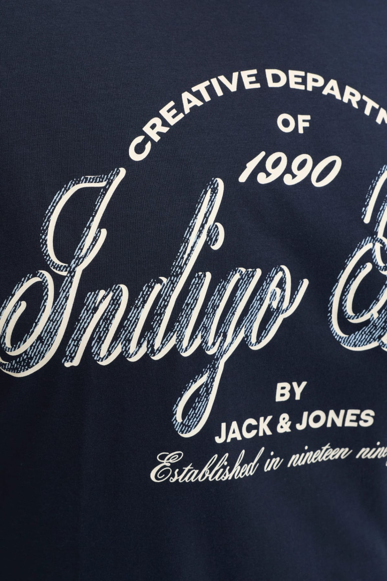 Футболка великого розміру з принтом Jack&Jones темно-синя
