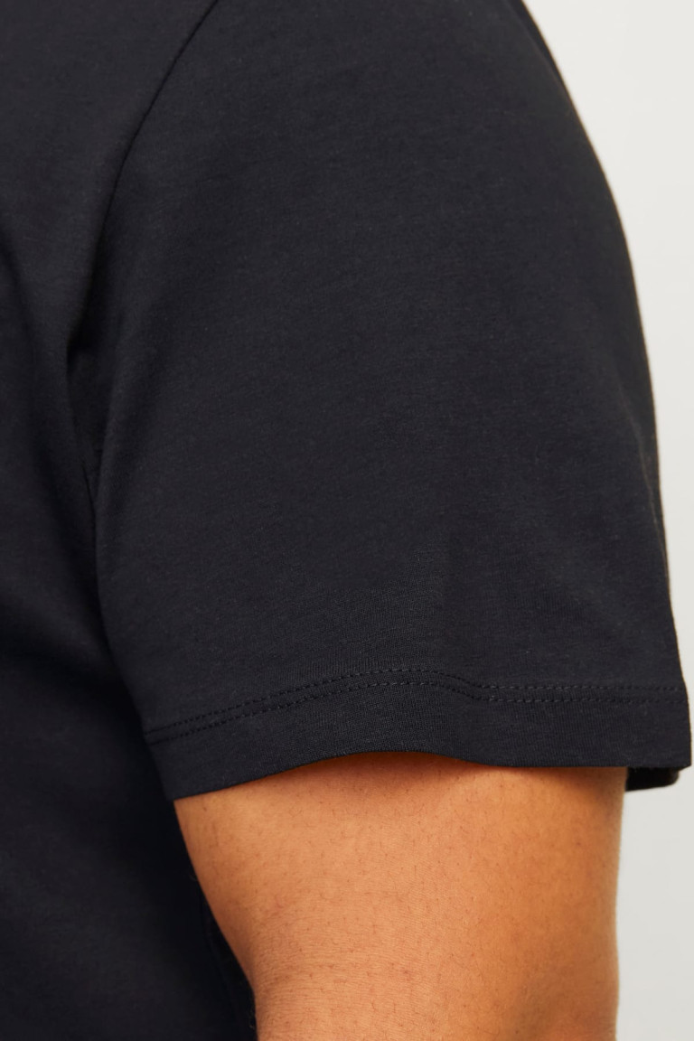 Футболка великого розміру з принтом Jack&Jones, чорна