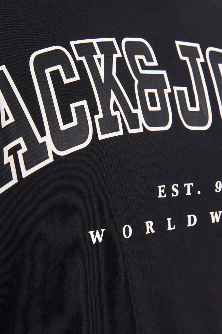 Футболка великого розміру з принтом Jack&Jones, чорна