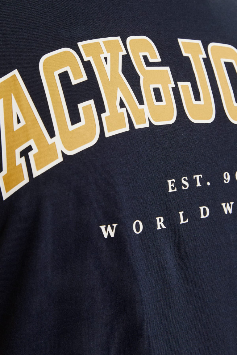 Футболка великого розміру з принтом Jack&Jones Jack&Jones, темно-синя