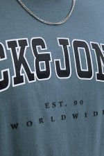 Футболка великого розміру з принтом Jack&Jones, сіро-синя