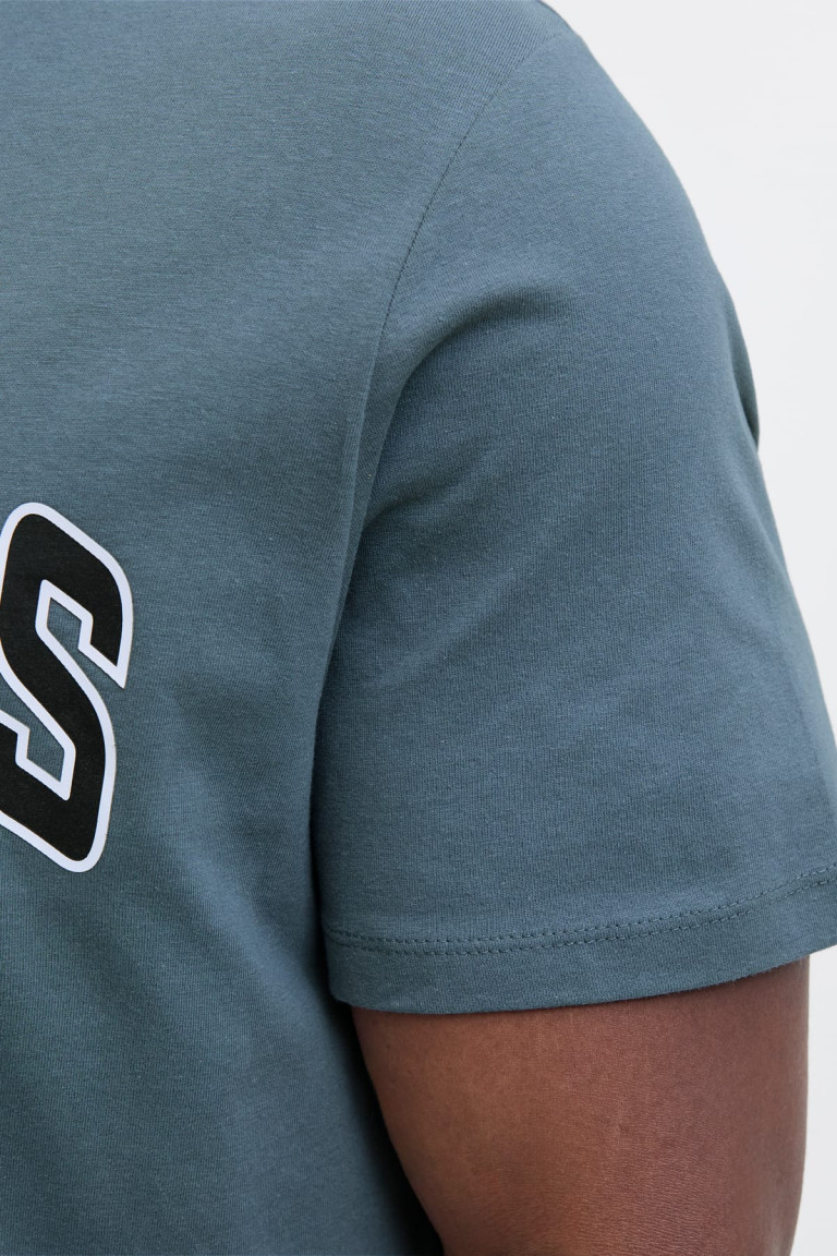 Футболка великого розміру з принтом Jack&Jones, сіро-синя