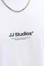 Футболка великого розміру з принтом "JJ Studios" Jack&Jones, біла