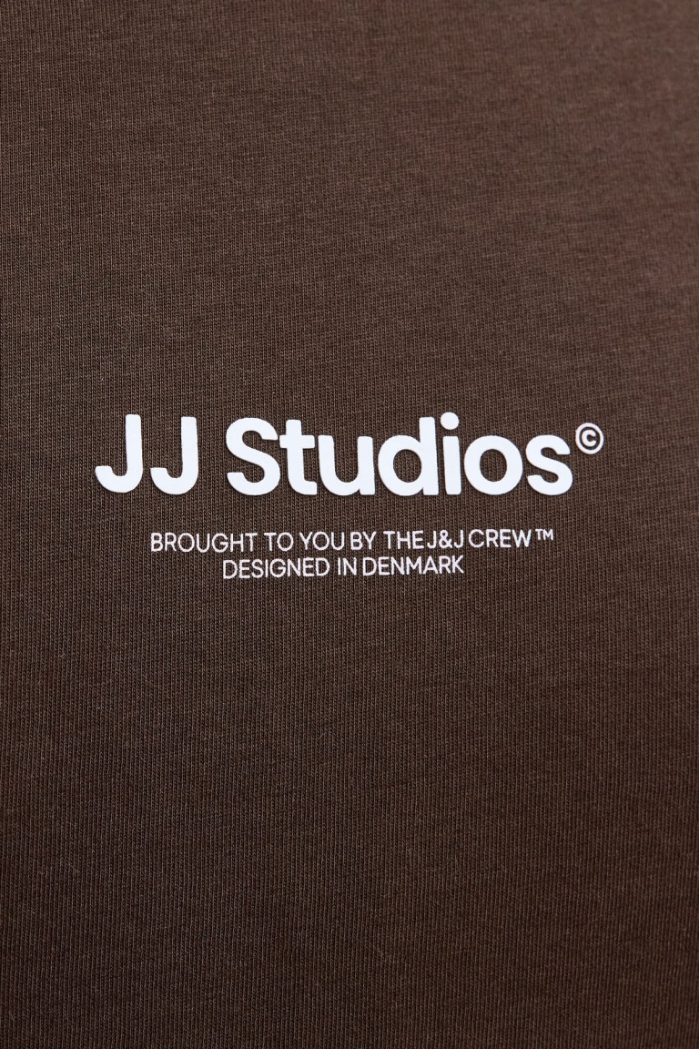 Футболка великого розміру з принтом "JJ Studios" Jack&Jones, коричнева