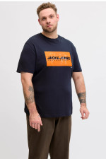 Футболка великого розміру з принтом JJCOLE Jack&Jones, темно-синя