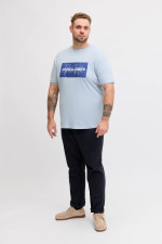 Футболка великого розміру з принтом JJCOLE Jack&Jones, блакитна