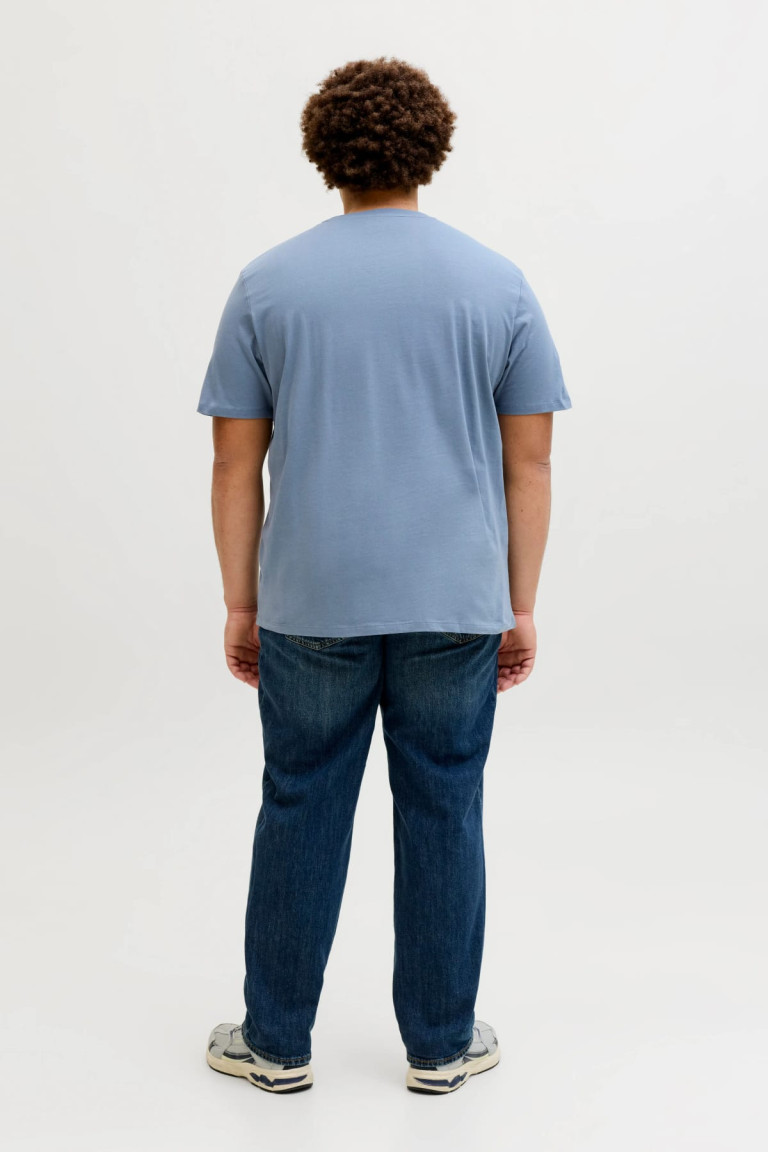 Футболка великого розміру Standard Fit з принтом Jack&Jones, блакитна