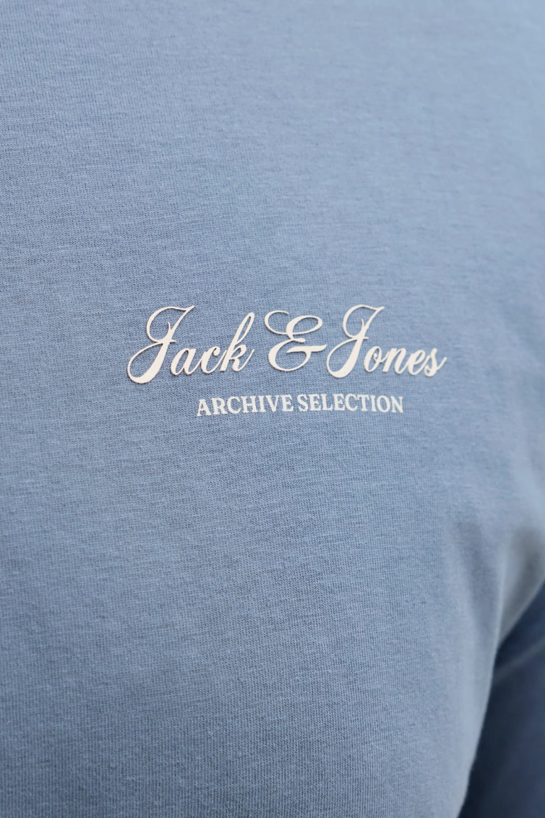Футболка великого розміру Standard Fit з принтом Jack&Jones, блакитна
