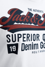 Футболка великого розміру Standard Fit з принтом Jack&Jones, біла