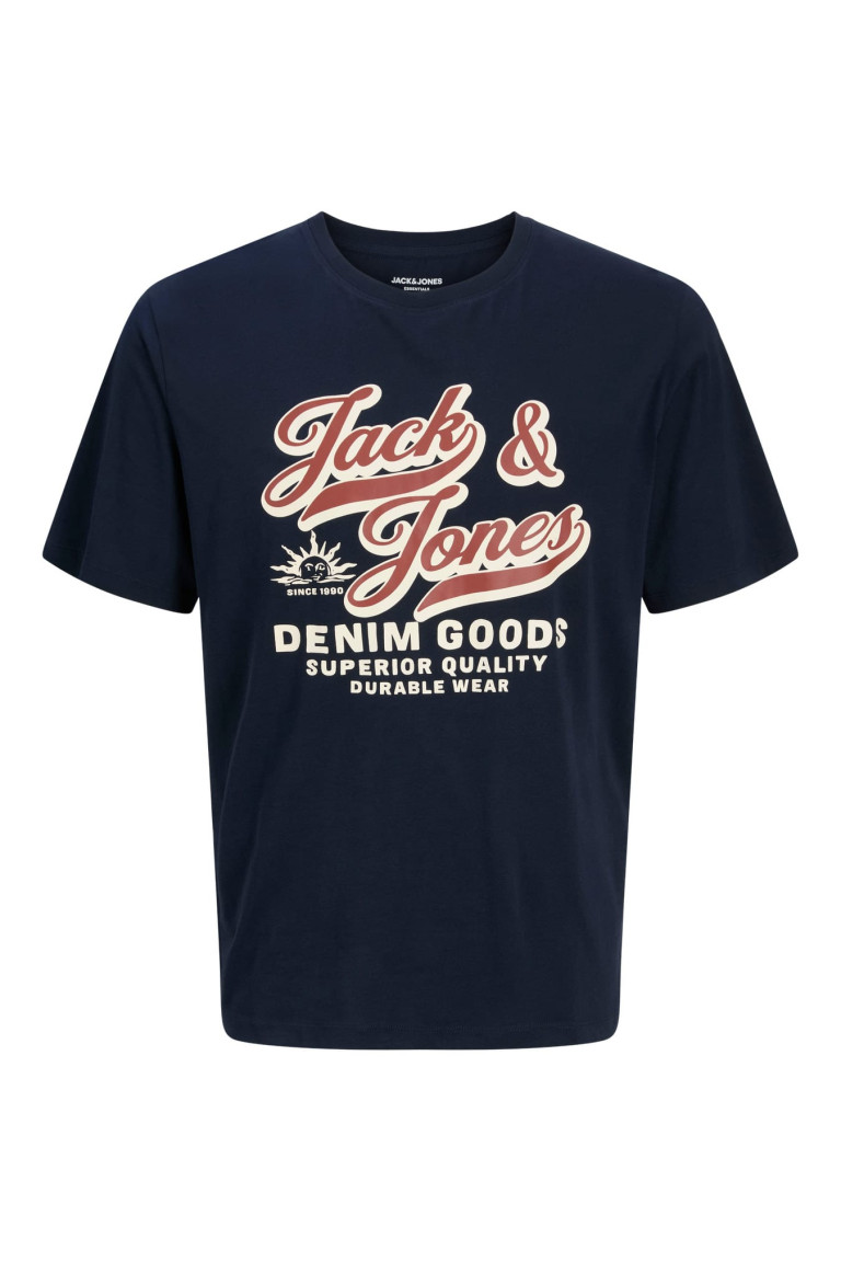 Футболка великого розміру Standard Fit з принтом Jack&Jones, темно-синя