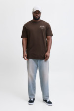Футболка великого розміру Wide Fit Jack&Jones, коричнева