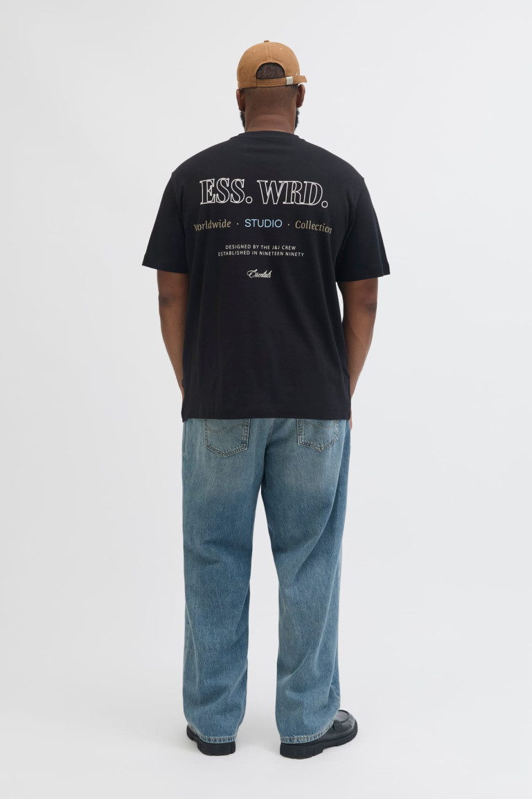Футболка великого розміру Wide Fit Jack&Jones, чорна