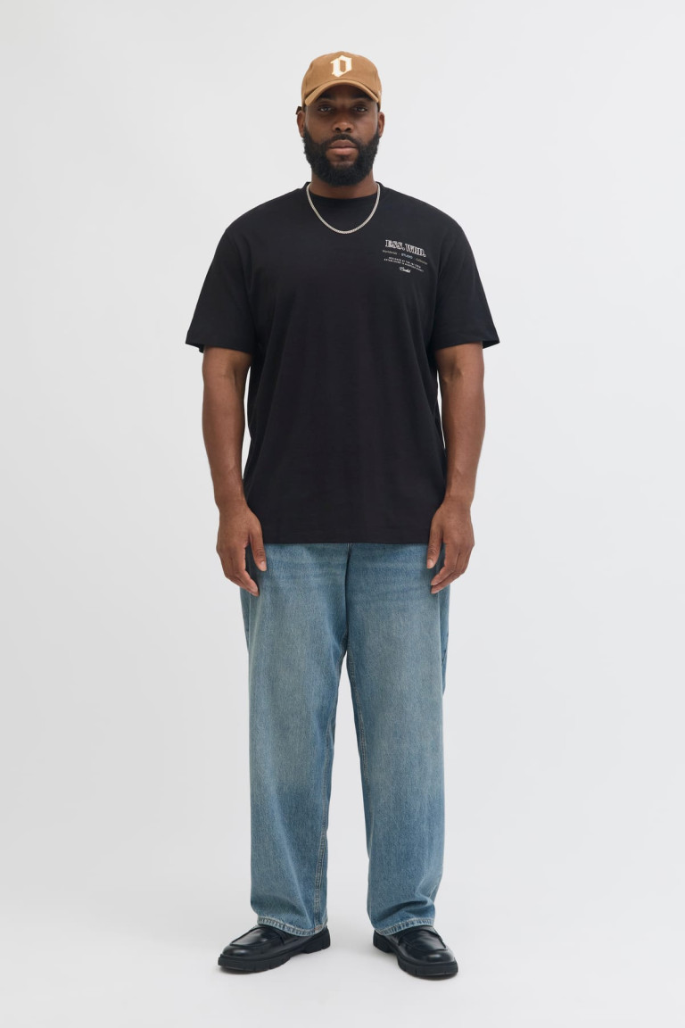 Футболка великого розміру Wide Fit Jack&Jones, чорна