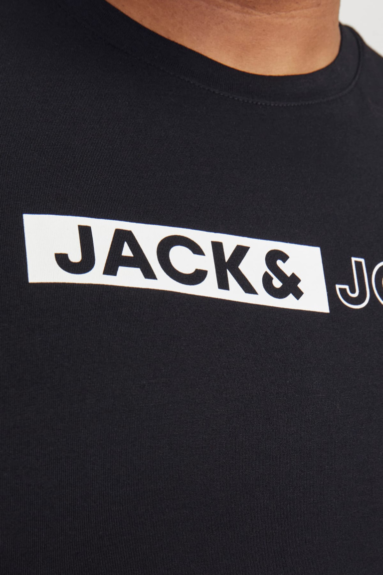 Футболка Slim Fit великого розміру з принтом "Jack&Jones" Jack&Jones, чорна