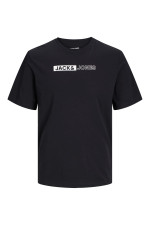 Футболка Slim Fit великого розміру з принтом "Jack&Jones" Jack&Jones, чорна
